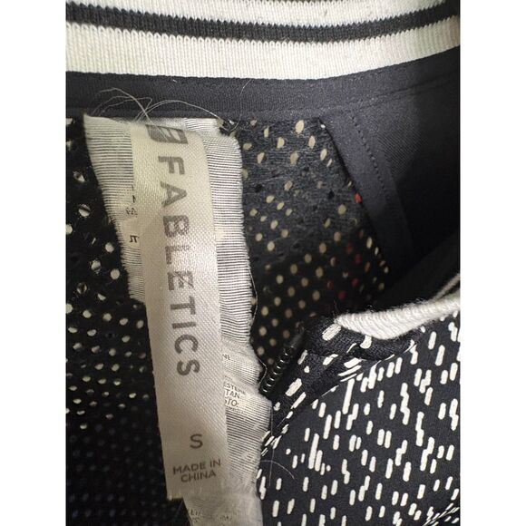 Fabletics Women’s Full Zip Bomber Jacket Black White Pattern Athletic Size Small - Picture 6 of 6